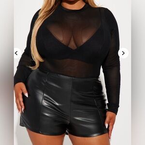Black Sheer Long Sleeve Top